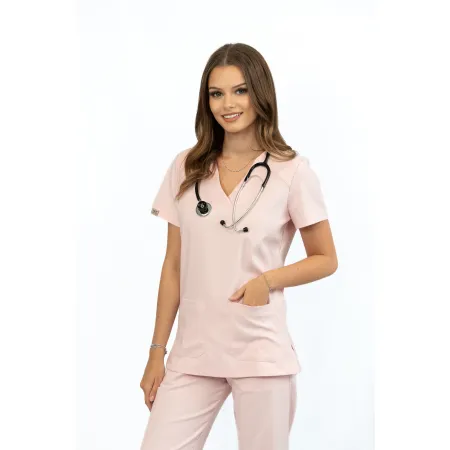 Bluzka medyczna SCRUBS MEDI TEDDY  - COSTA  POWDER ROSE